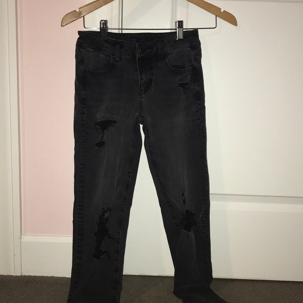 american eagle ripped black jeans